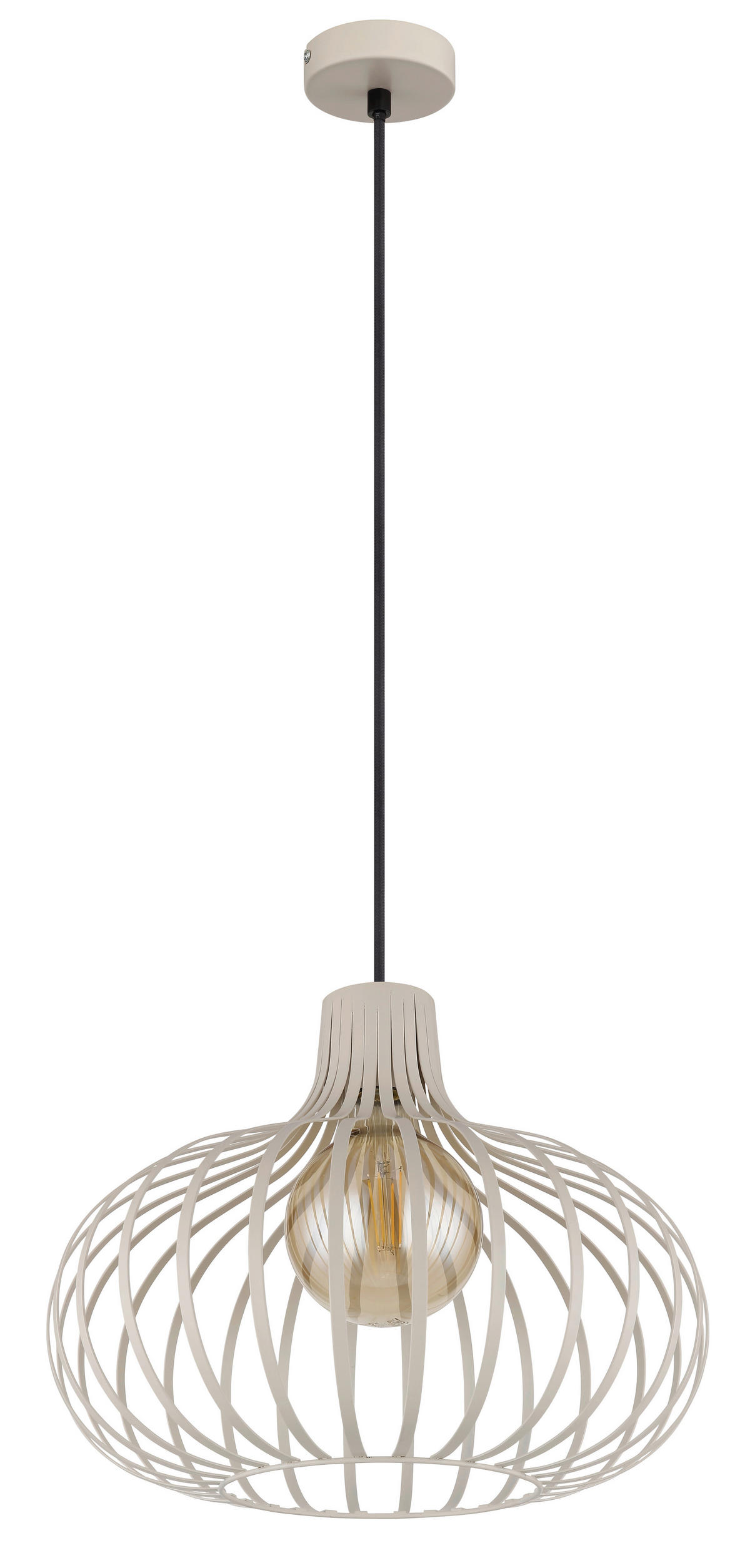 HÄNGELEUCHTE 40/150 cm  - Sandfarben/Creme, Basics, Textil/Metall (40/150cm)
