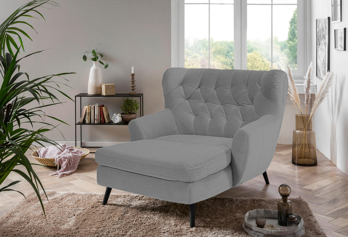 XXL-SESSEL in Flachgewebe Grau  - Schwarz/Grau, Design, Holz/Textil (120/101/165cm) - Stylife