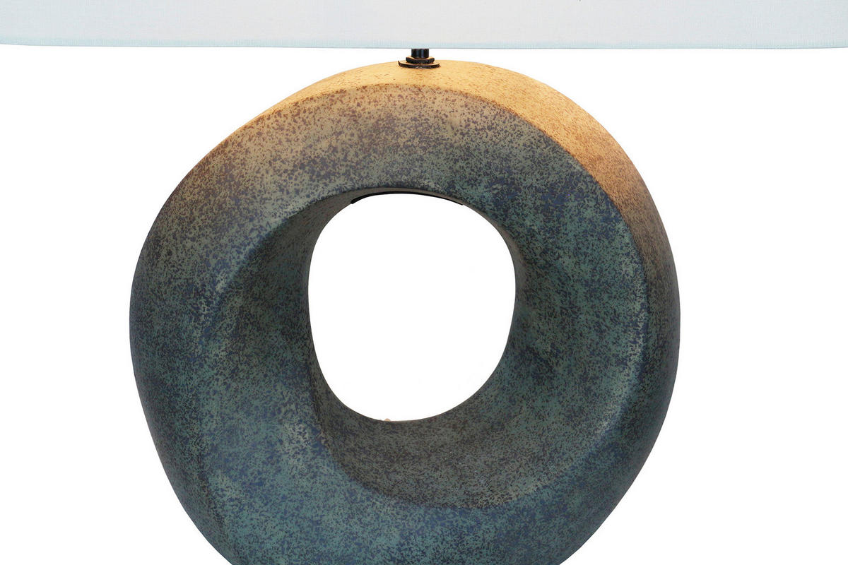 TISCHLEUCHTE 31/55/15 cm   - Beige/Grün, Design, Keramik/Textil (31/55/15cm) - P & B