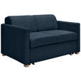 SCHLAFSOFA  in Flachgewebe Dunkelblau  - Buchefarben/Naturfarben, KONVENTIONELL, Holz/Textil (144/81/97,5cm) - Carryhome