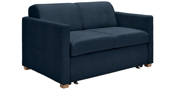 SCHLAFSOFA  in Flachgewebe Dunkelblau  - Buchefarben/Naturfarben, KONVENTIONELL, Holz/Textil (144/81/97,5cm) - Carryhome