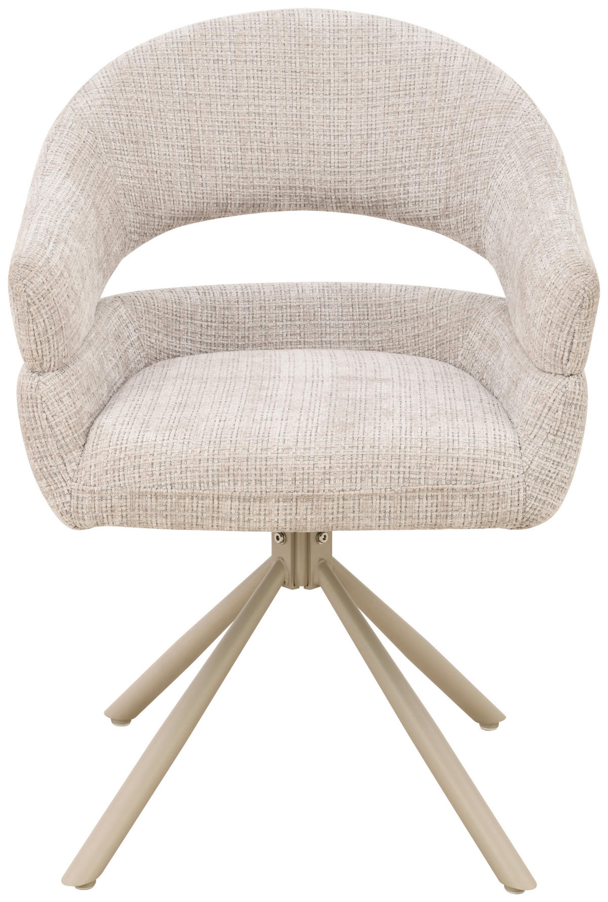 ARMLEHNSTUHL  Sitzfläche 360° drehbar Chenille  Beige  - Beige, MODERN, Holz/Textil (58/85/62cm) - Livetastic