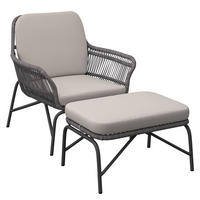 RELAX FOTEL SZETT - fekete/szürke, Modern, textil/fém (82/86/86,5cm) - Ambia Garden