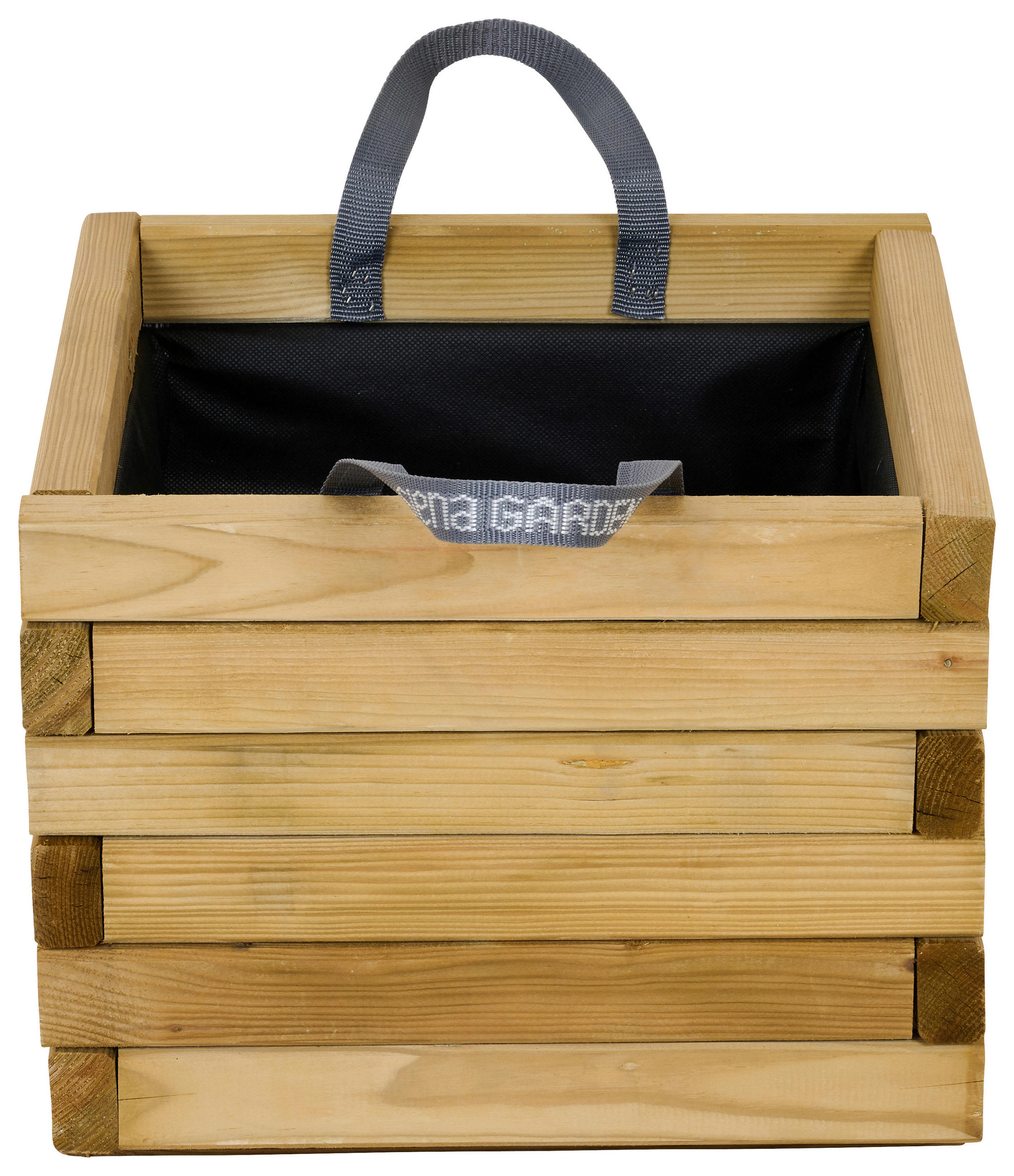 BLUMENKASTEN  - Schwarz/Kieferfarben, Basics, Holz/Textil (40/33/40cm) - Siena Garden