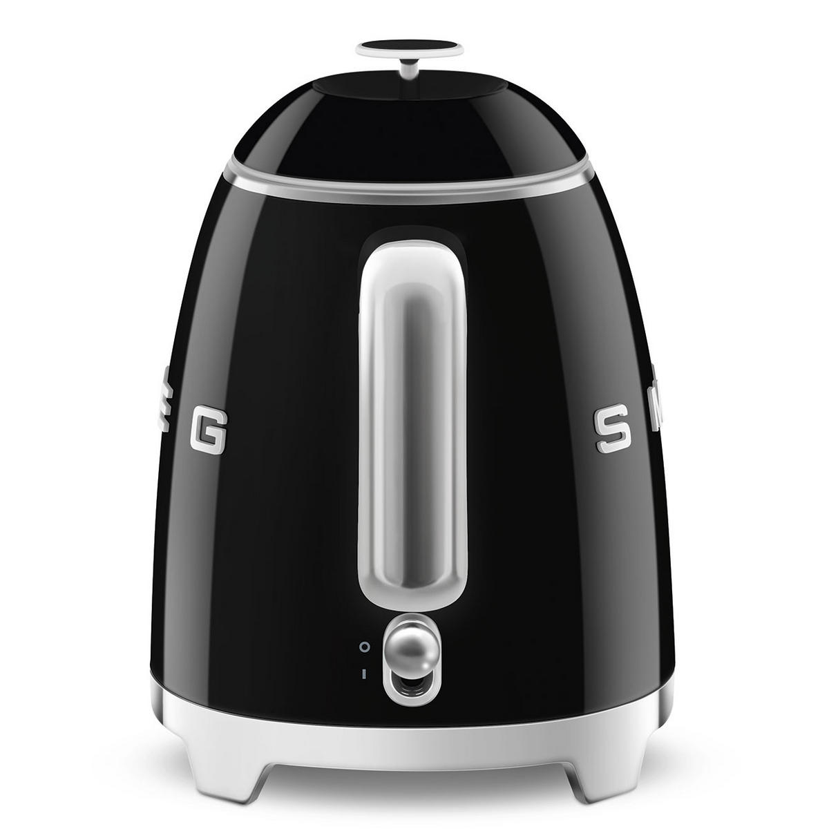 WASSERKOCHER 0,8 l  - Schwarz Hochglanz, Design, Metall (22,3/24,8/17,1cm) - SMEG