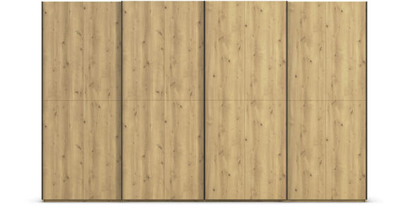 SCHWEBETÜRENSCHRANK 360/223/68 cm 4-türig Eichefarben  - Eichefarben/Schwarz, Design, Holz/Holzwerkstoff (360/223/68cm) - Novel