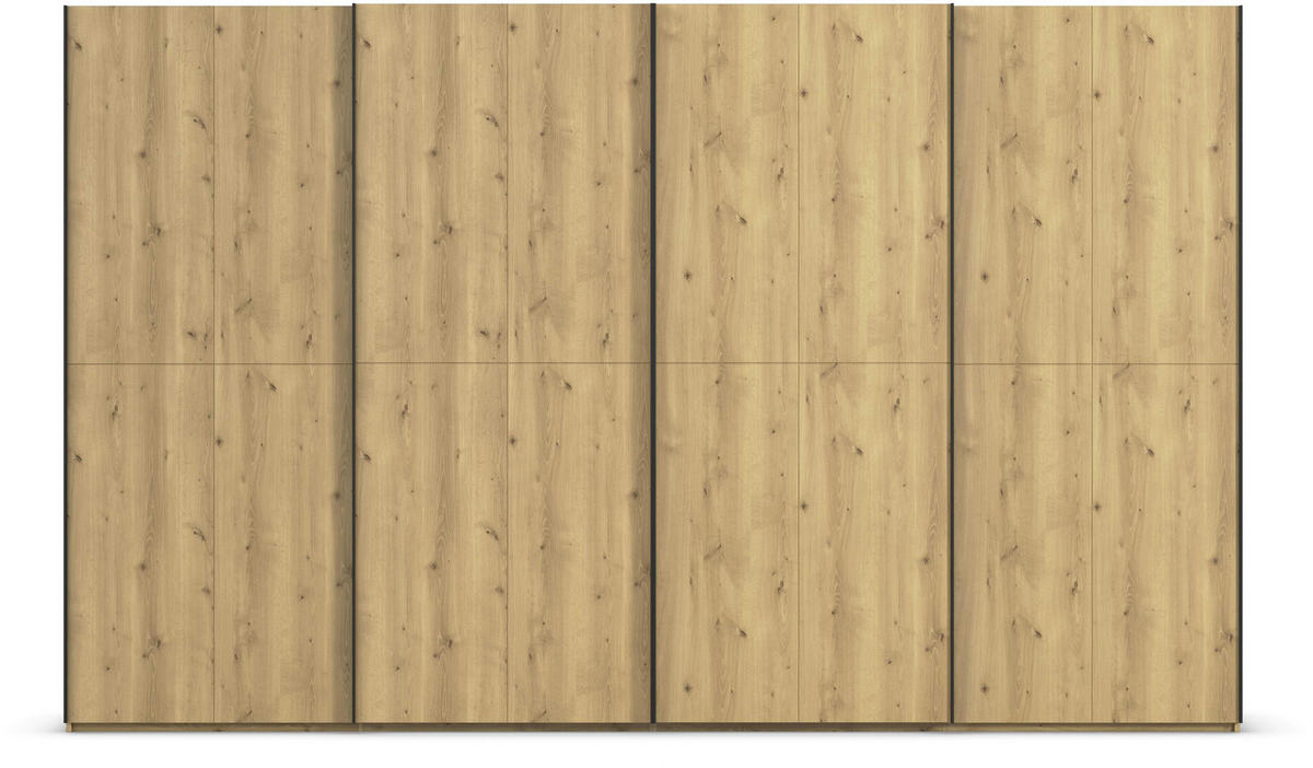 SCHWEBETÜRENSCHRANK 360/223/68 cm 4-türig Eichefarben  - Eichefarben/Schwarz, Design, Holz/Holzwerkstoff (360/223/68cm) - Novel