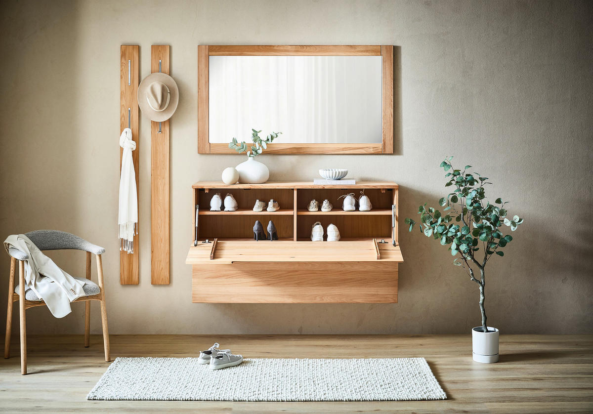 SCHUHSCHRANK Kernbuche massiv Kernbuche  - Kernbuche, KONVENTIONELL, Holz/Holzwerkstoff (140,2/75,1/35cm) - Linea Natura