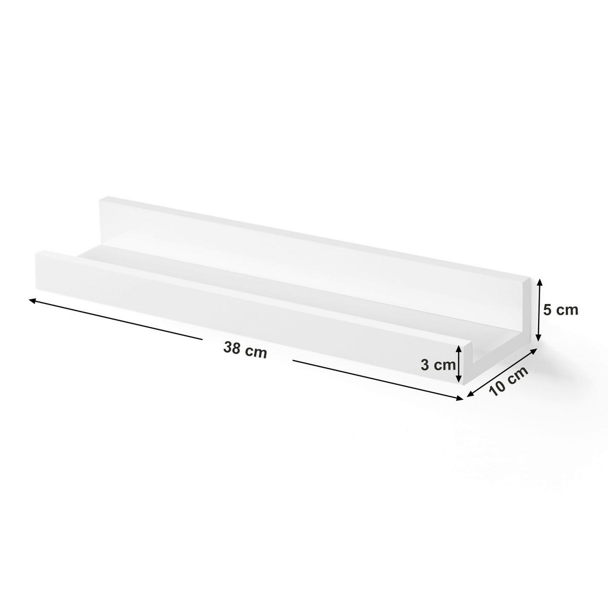 WANDREGAL 38/5/10 cm  - Weiß, Basics, Holzwerkstoff (38/5/10cm) - Boxxx