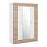 KLEIDERSCHRANK 3-türig Eichefarben, Weiß - Eichefarben/Alufarben, Design, Holzwerkstoff/Metall (151,3/213,6/59,6cm) - Cantus