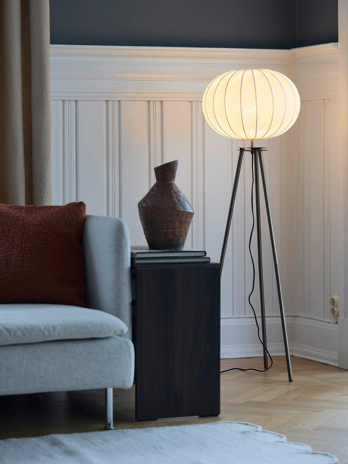 STEHLEUCHTE PR Home Base   - Goldfarben/Weiß, LIFESTYLE, Textil/Metall (40/125/40cm)