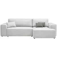 ECKSOFA Grau Plüsch  - Blaugrau/Schwarz, Design, Kunststoff/Textil (288/152cm) - Xora