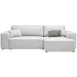 ECKSOFA in Plüsch Grau  - Blaugrau/Schwarz, Design, Kunststoff/Textil (288/152cm) - Xora