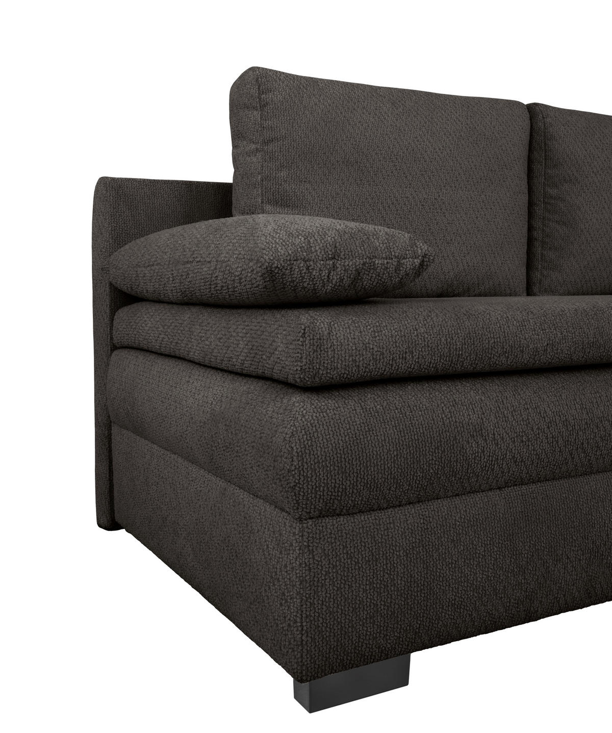 SCHLAFSOFA  mit Liegefunktion, Schlafen auf Sitzhöhe, Rücken echt Struktur Schwarz  - Schwarz, KONVENTIONELL, Kunststoff/Textil (195/93/83cm) - Carryhome