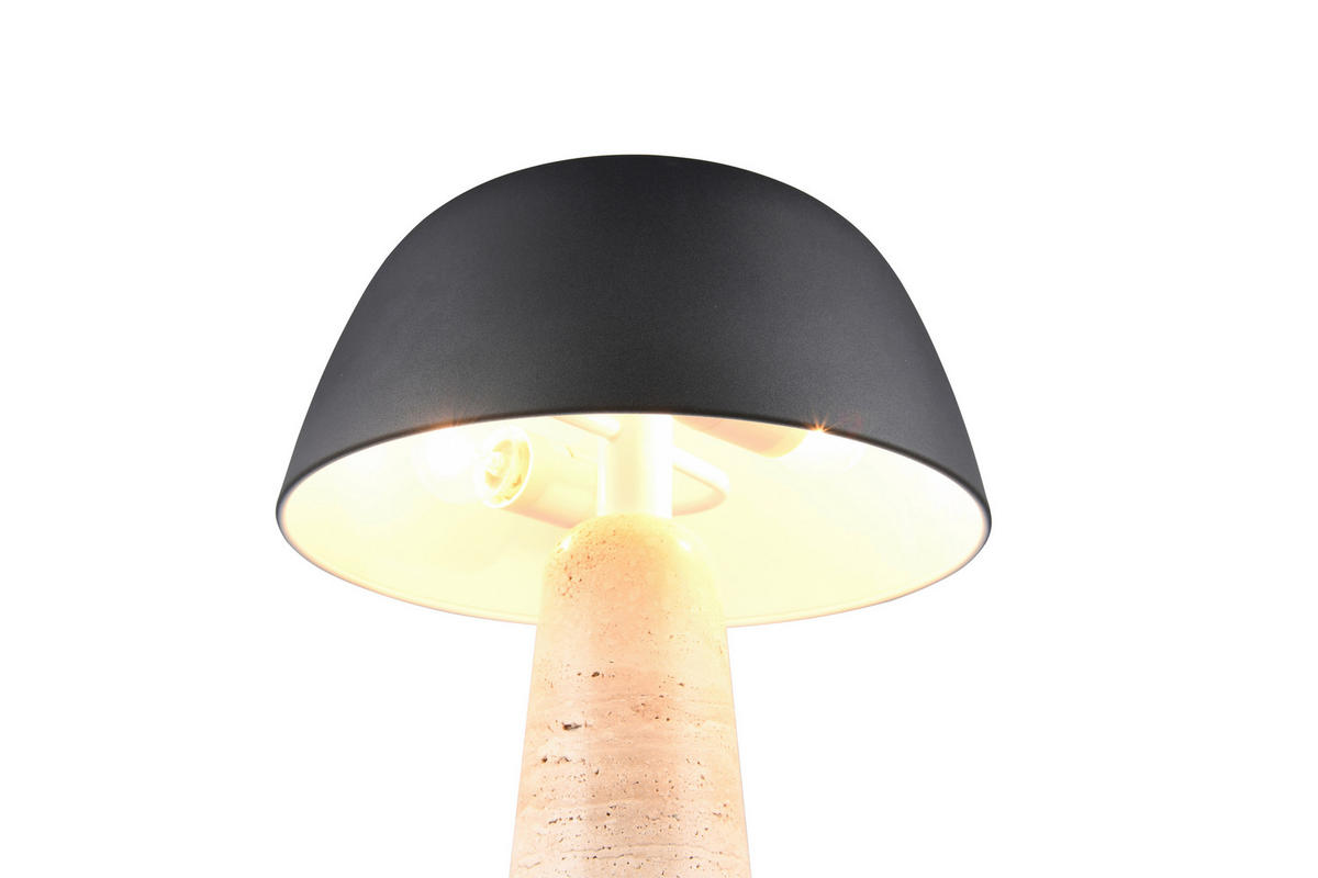 TISCHLEUCHTE 29/41 cm   - Beige/Schwarz, Basics, Stein/Metall (29/41cm)
