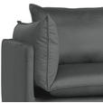 ECKSOFA Dunkelgrau Samt  - Dunkelgrau/Schwarz, Design, Textil/Metall (241/200cm) - Carryhome