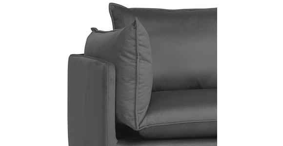 ECKSOFA Dunkelgrau Samt  - Dunkelgrau/Schwarz, Design, Textil/Metall (241/200cm) - Carryhome