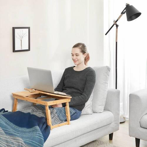 LAPTOPTISCH Bambus Naturfarben, Hellbraun  - Hellbraun/Naturfarben, Basics, Holz (66-75/35/21-29cm) - Boxxx