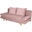 SCHLAFSOFA mit Schlafen auf Sitzhöhe, haustierfreundlicher Bezug Cord Rosa - Buchefarben/Rosa, KONVENTIONELL, Holz/Textil (200/75/85cm) - Carryhome
