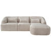 ECKSOFA Creme Struktur  - Creme/Schwarz, MODERN, Kunststoff/Textil (256/160cm) - Livetastic