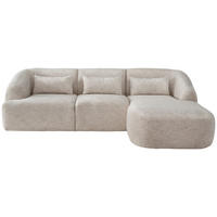 ECKSOFA Creme Struktur  - Creme/Schwarz, MODERN, Kunststoff/Textil (256/160cm) - Livetastic