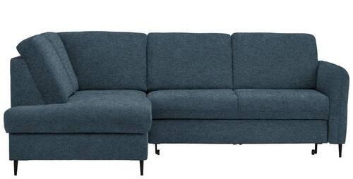 ECKSOFA in Chenille Blau  - Blau/Schwarz, Modern, Holz/Textil (184/241cm) - Carryhome