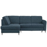 ECKSOFA in Chenille Blau  - Blau/Schwarz, Modern, Holz/Textil (184/241cm) - Carryhome