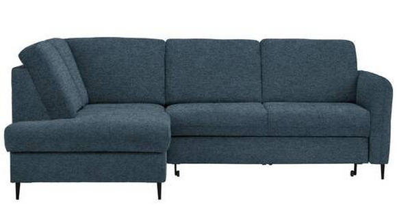 ECKSOFA in Chenille Blau  - Blau/Schwarz, MODERN, Holz/Textil (184/241cm) - Carryhome