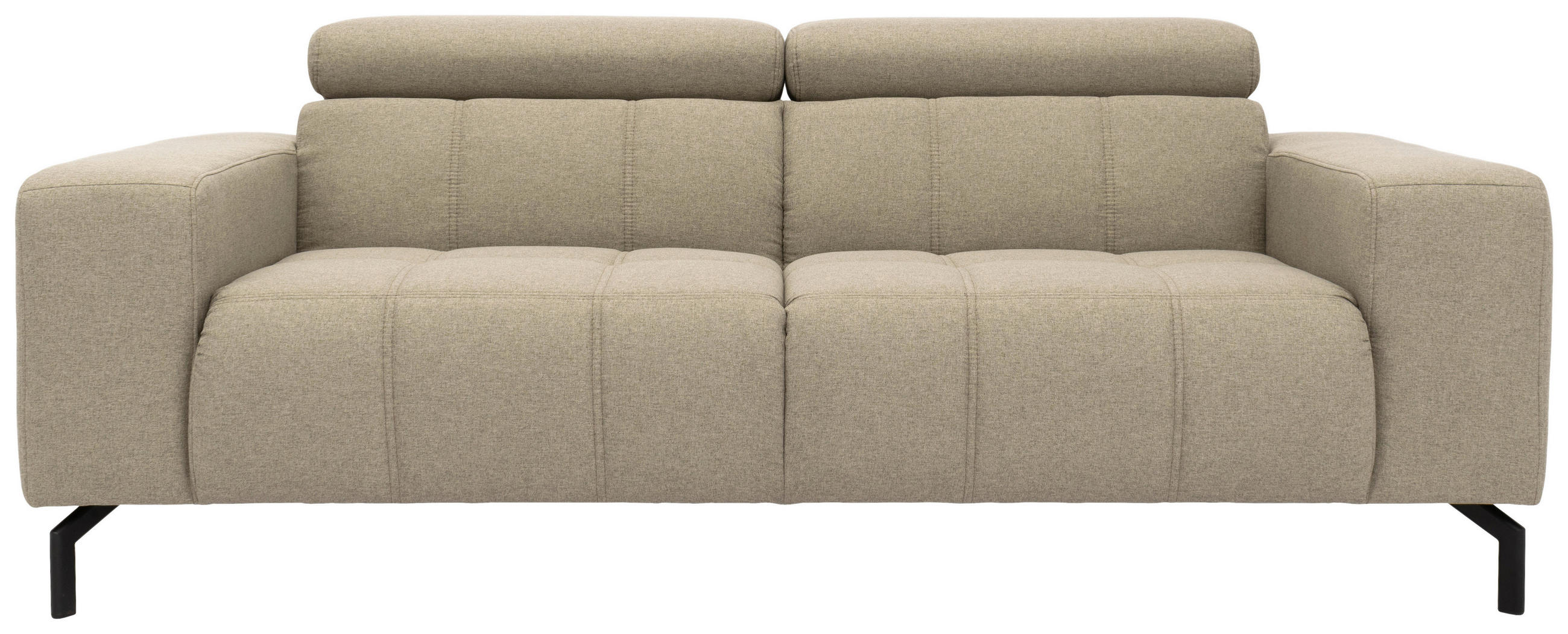 2-SITZER-SOFA Webstoff Schlammfarben  - Schlammfarben/Schwarz, Design, Textil/Metall (208/79/104cm) - MID.YOU