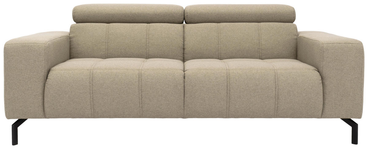 2-SITZER-SOFA Webstoff Schlammfarben  - Schlammfarben/Schwarz, Design, Textil/Metall (208/79/104cm) - MID.YOU