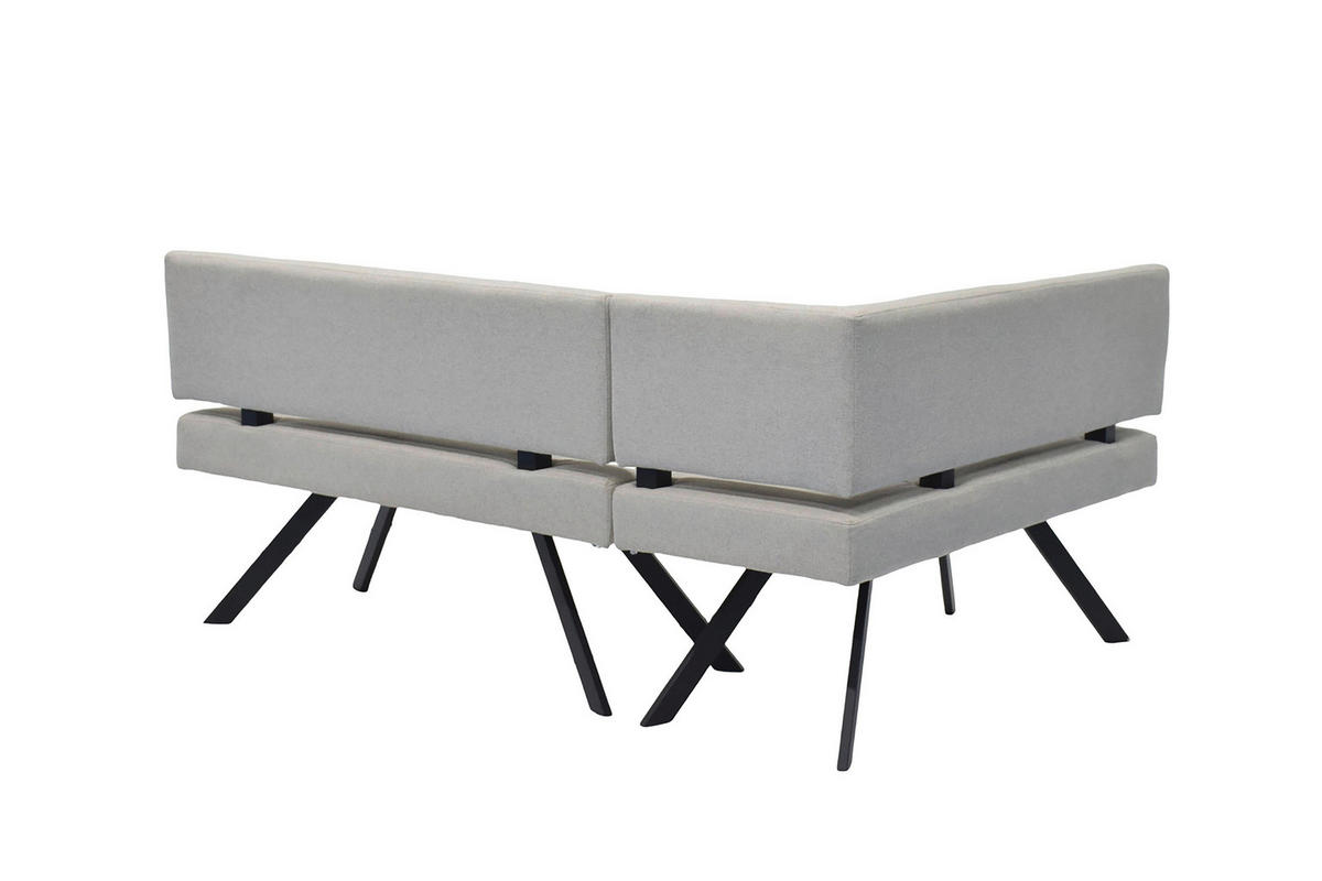 ECKBANK 85/182 cm Taupe   - Taupe/Schwarz, MODERN, Textil/Metall (85/182cm) - MID.YOU