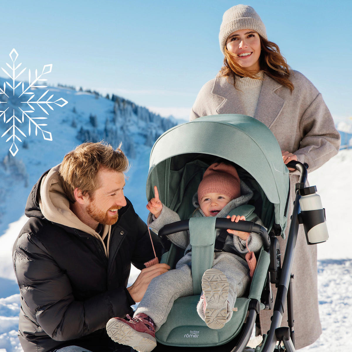 KINDERWAGEN Smile 5Z  - Hellgrau/Grün, Basics, Textil/Metall (57/112/97,7cm) - Britax Römer
