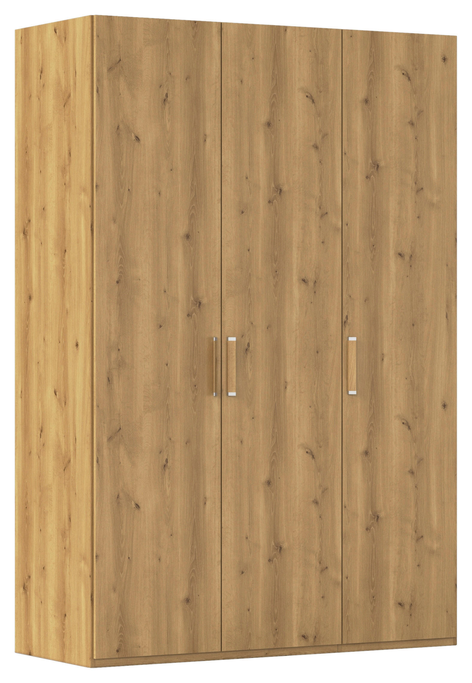 DREHTÜRENSCHRANK 151/223/60 cm 3-türig Eichefarben  - Eichefarben/Silberfarben, Design, Holzwerkstoff/Kunststoff (151/223/60cm) - Novel