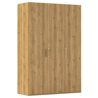 DREHTÜRENSCHRANK 151/223/60 cm 3-türig Eichefarben  - Eichefarben/Silberfarben, Design, Holzwerkstoff/Kunststoff (151/223/60cm) - Novel