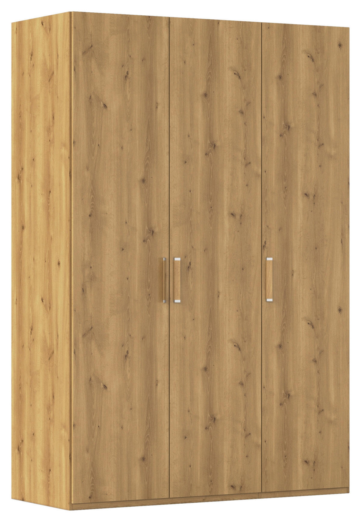 DREHTÜRENSCHRANK 151/223/60 cm 3-türig Eichefarben  - Eichefarben/Silberfarben, Design, Holzwerkstoff/Kunststoff (151/223/60cm) - Novel