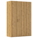 DREHTÜRENSCHRANK 151/223/60 cm 3-türig Eichefarben  - Eichefarben/Silberfarben, Design, Holzwerkstoff/Kunststoff (151/223/60cm) - Novel
