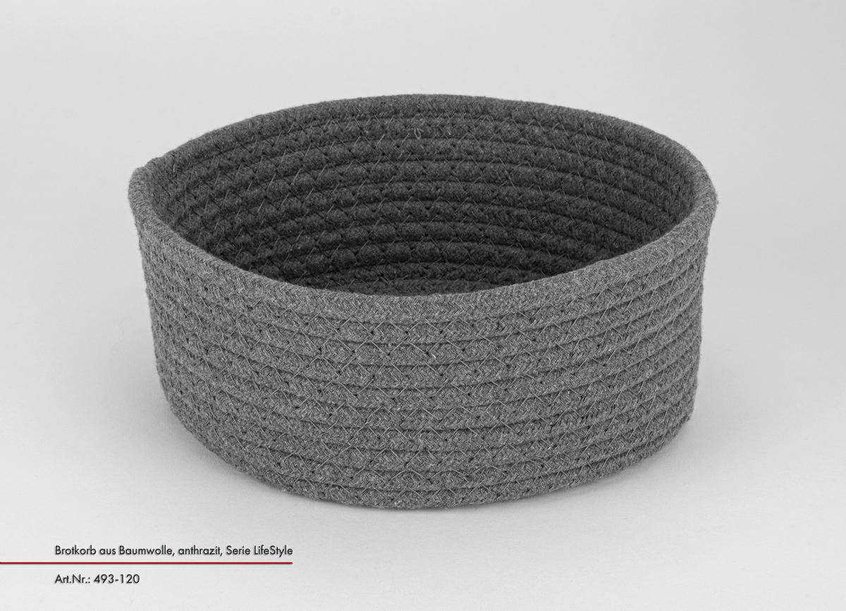 BROTKORB  22/22/10 cm  - Anthrazit, Basics, Textil (22/22/10cm) - Justinus