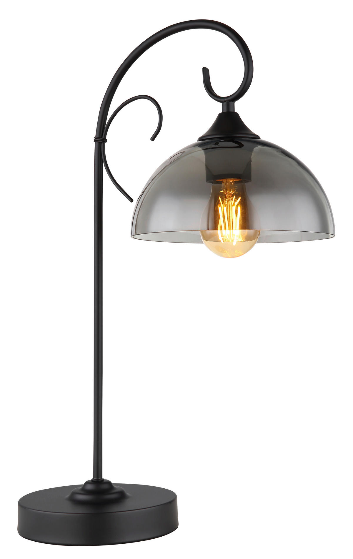 TISCHLEUCHTE - Schwarz, Konventionell, Glas/Metall (33,5/20/52cm) - Globo