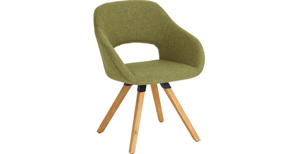 STUHL in Holz, Textil Eichefarben, Grün - Eichefarben/Grün, Natur, Holz/Textil (62/80/60cm) - Valnatura