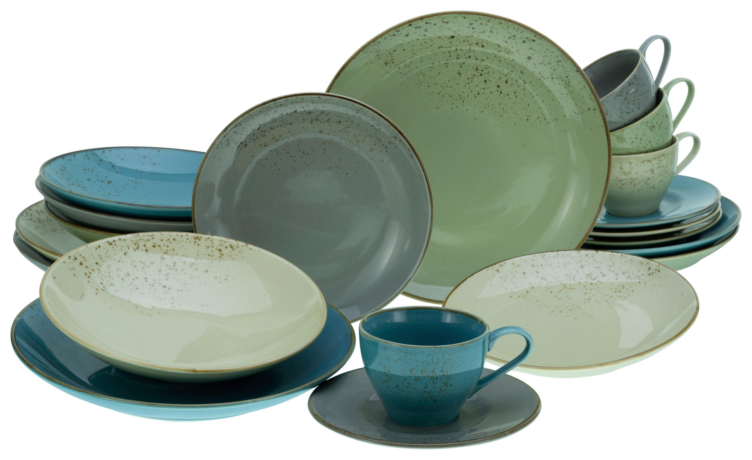 KOMBISERVICE 20-teilig NATURE COLLECTION BUNT  - Multicolor, Basics, Keramik (34/31,5/33cm) - Creatable