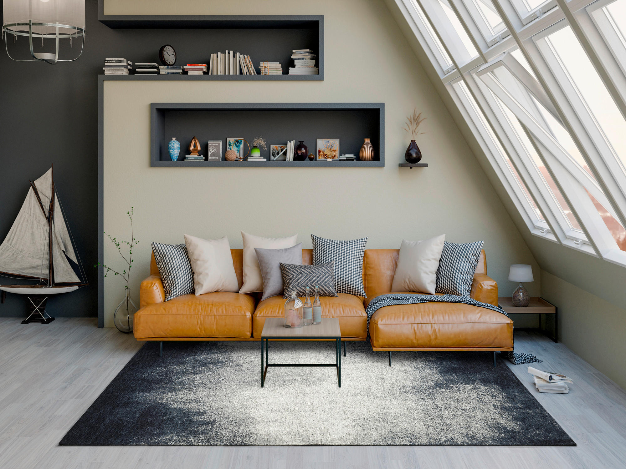 FLACHWEBETEPPICH 140/200 cm Lykaris Schwarz, Dunkelgrau  - Dunkelgrau/Schwarz, Design, Kunststoff/Textil (140/200cm) - Novel