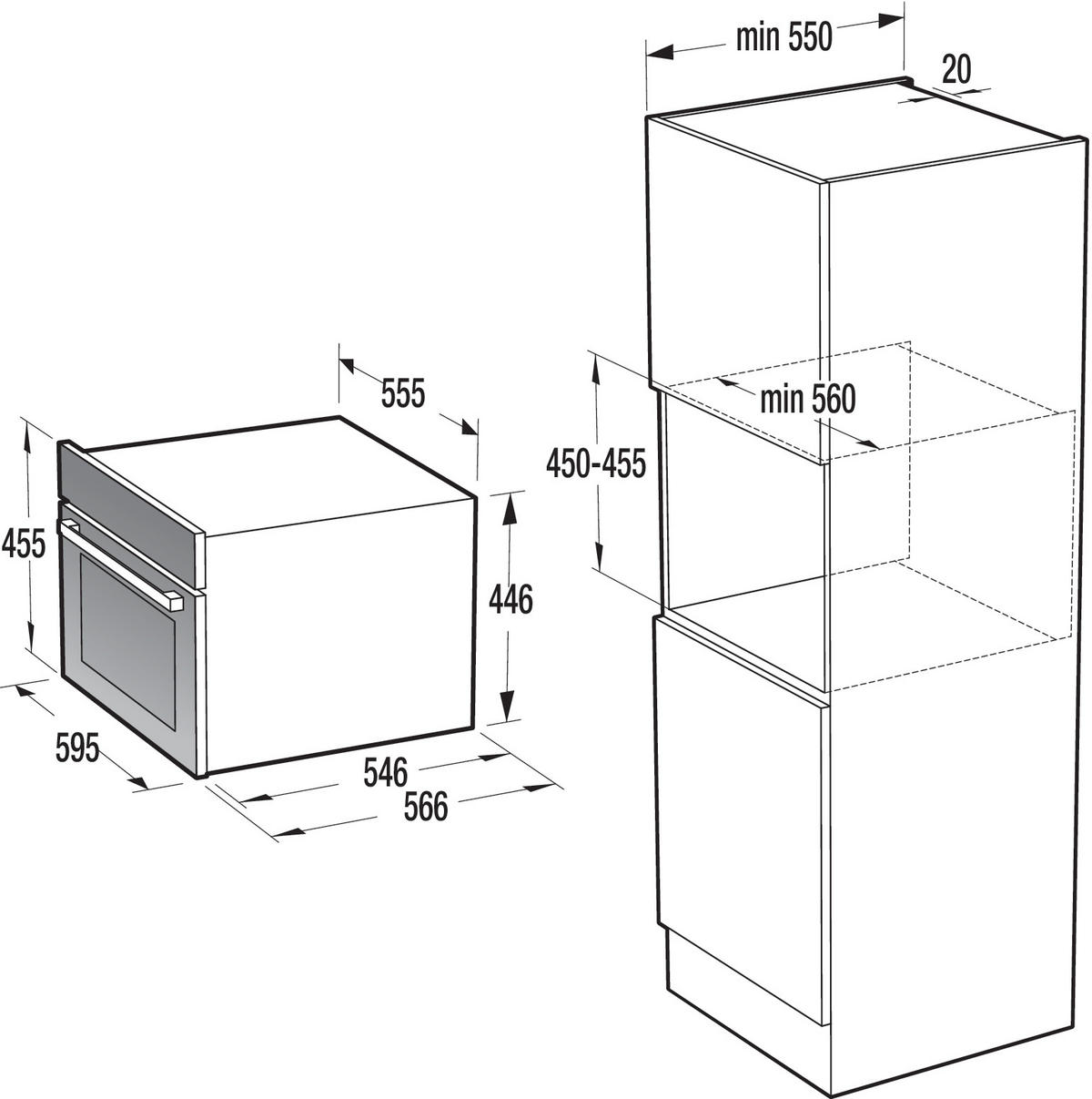 KOMPAKTBACKOFEN BIM406A8B  - Schwarz, Basics, Glas/Metall (59,5/45,5/54,6cm) - Hisense