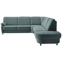ECKSOFA Flachgewebe Blaugrau  - Blaugrau/Schwarz, Konventionell, Textil/Metall (269/287cm) - Beldomo System