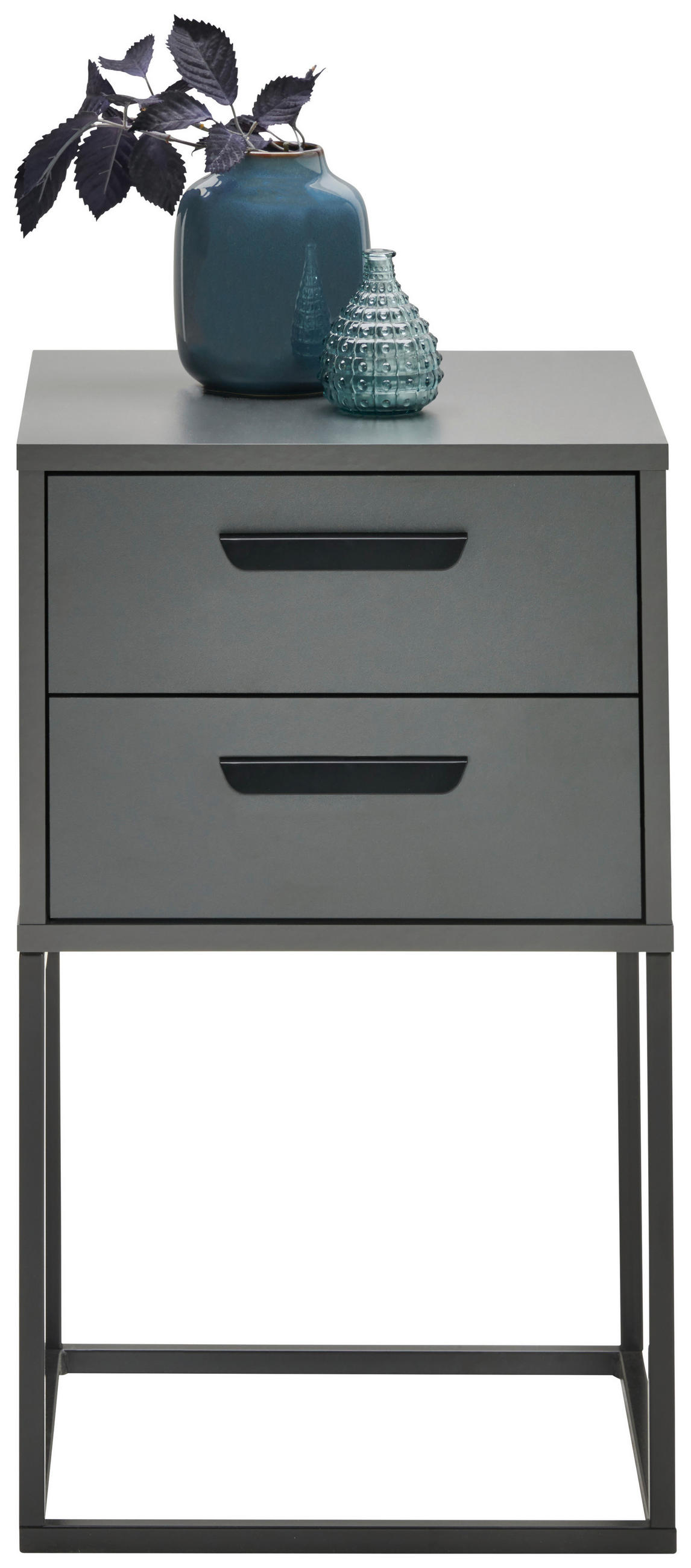 NACHTKÄSTCHEN 40/65/38,5 cm  in Anthrazit, Schwarz  - Anthrazit/Schwarz, KONVENTIONELL, Holzwerkstoff/Kunststoff (40/65/38,5cm) - Carryhome