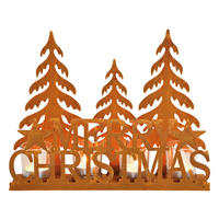 TEELICHTHALTER  - Braun, Basics, Glas/Metall (32/25/8cm) - X-Mas