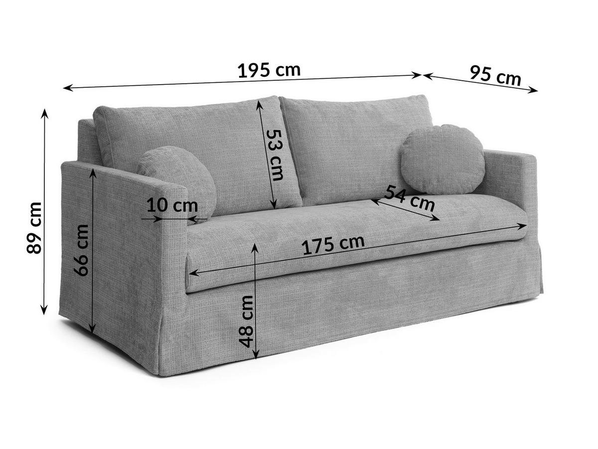 3-SITZER-BEZUG - Hellgrau, Design, Textil (195/89/95cm) - P & B