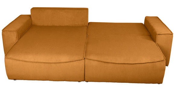 ECKSOFA Kupferfarben Cord Zierkissen, Rückenkissen, Bettkasten, Schlaffunktion, Rücken echt, Liegefläche im Originalstoff  - Schwarz/Kupferfarben, KONVENTIONELL, Kunststoff/Textil (148/265cm) - Carryhome