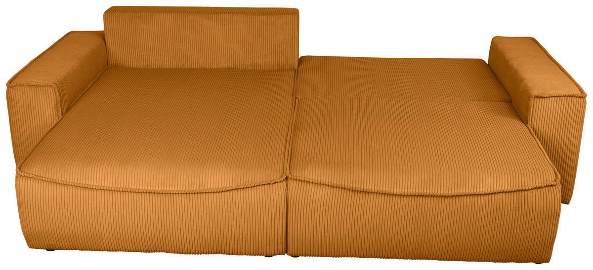 ECKSOFA Kupferfarben Cord  - Schwarz/Kupferfarben, KONVENTIONELL, Kunststoff/Textil (148/265cm) - Carryhome