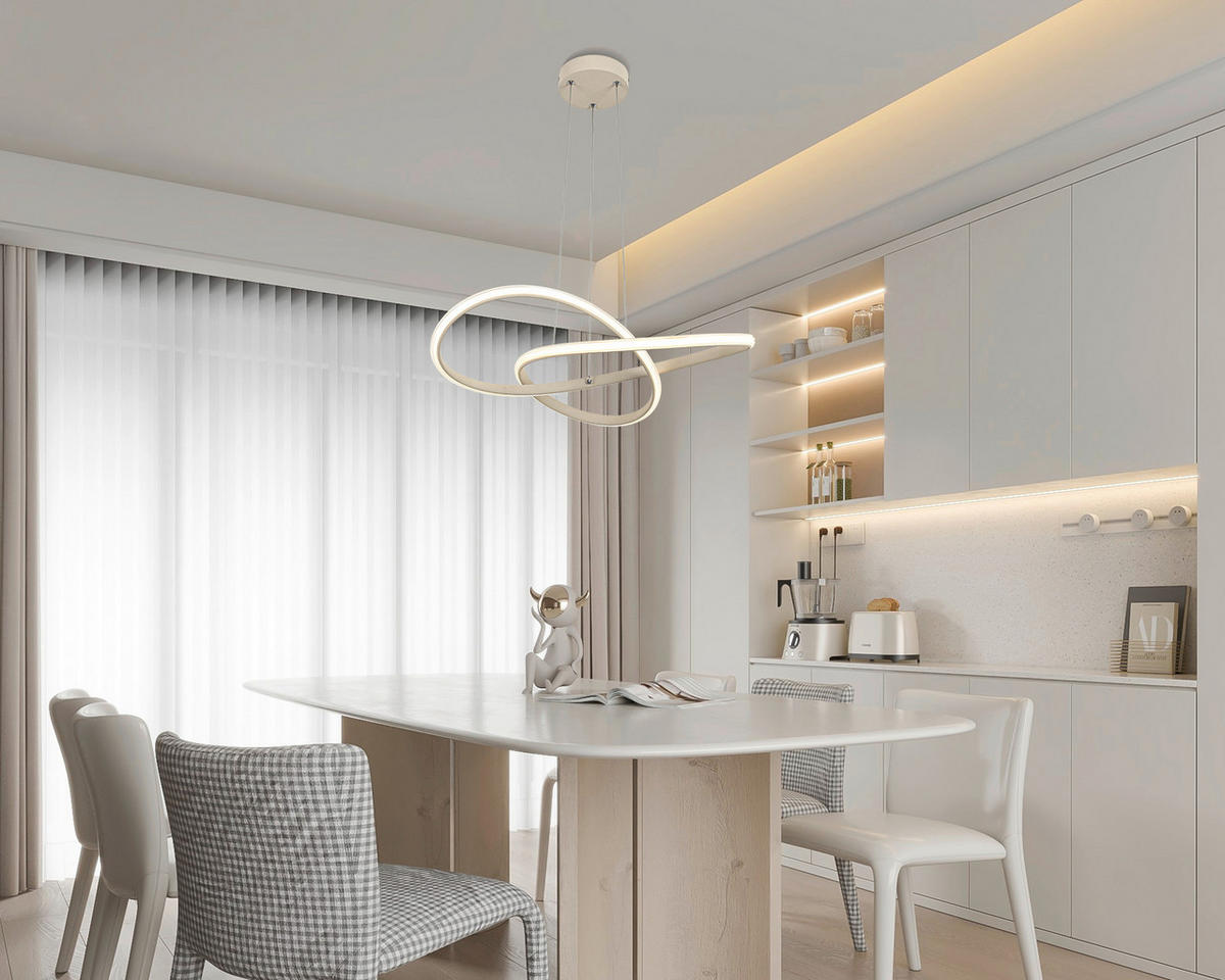LAMPĂ SUSPENDATĂ CU LED 55/120 cm  - culoare crom/nisipiu, Design, plastic/metal (55/120cm) - Novel