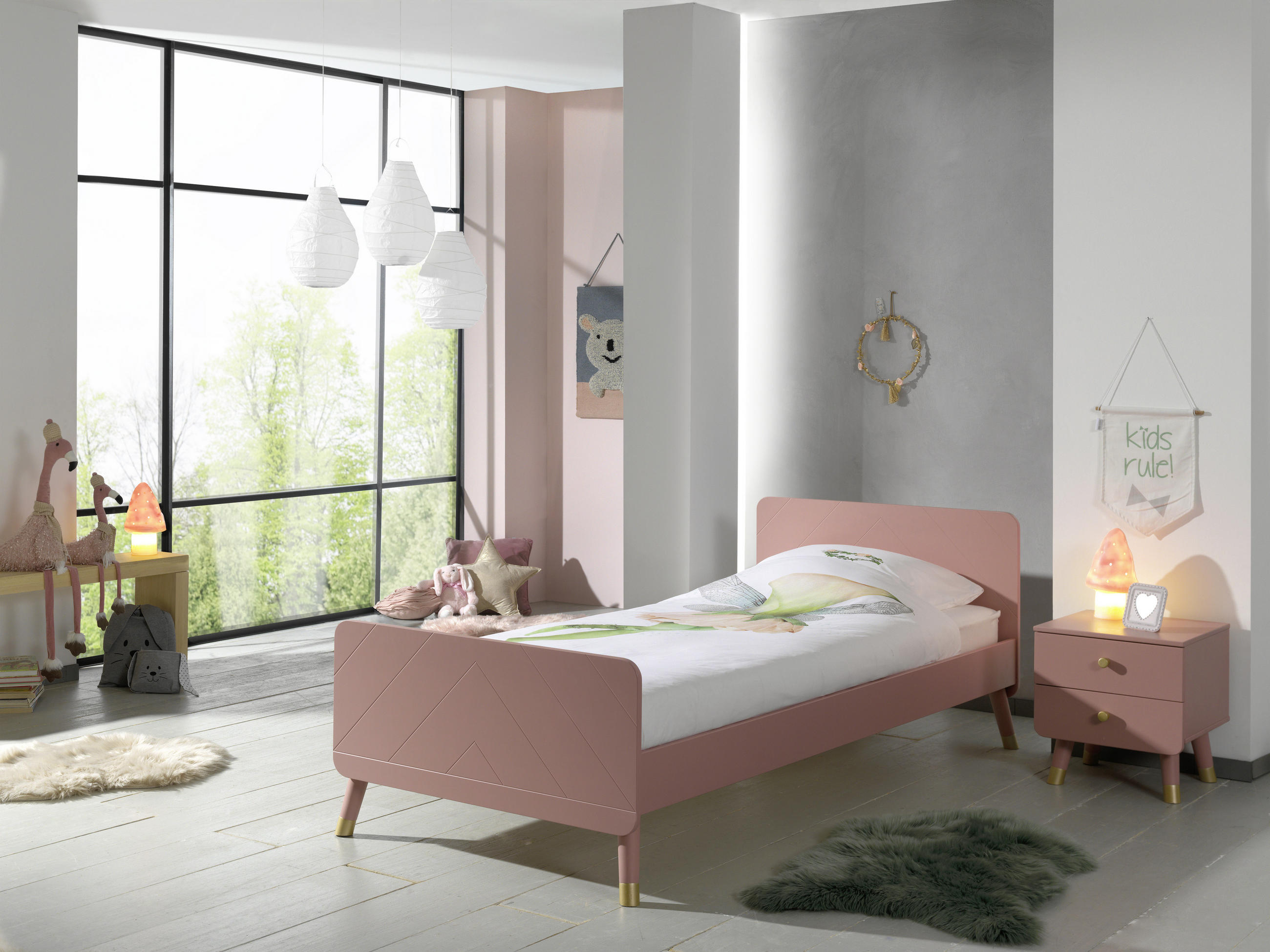 KINDERNACHTSCHRANK Rosa - Goldfarben/Rosa, KONVENTIONELL, Kunststoff (43/45,20/40cm) - MID.YOU